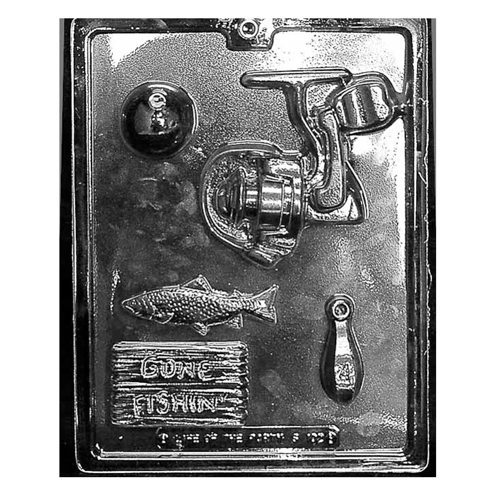 Plastic Chocolate Mold, Fishing Kit, 5 Cavities