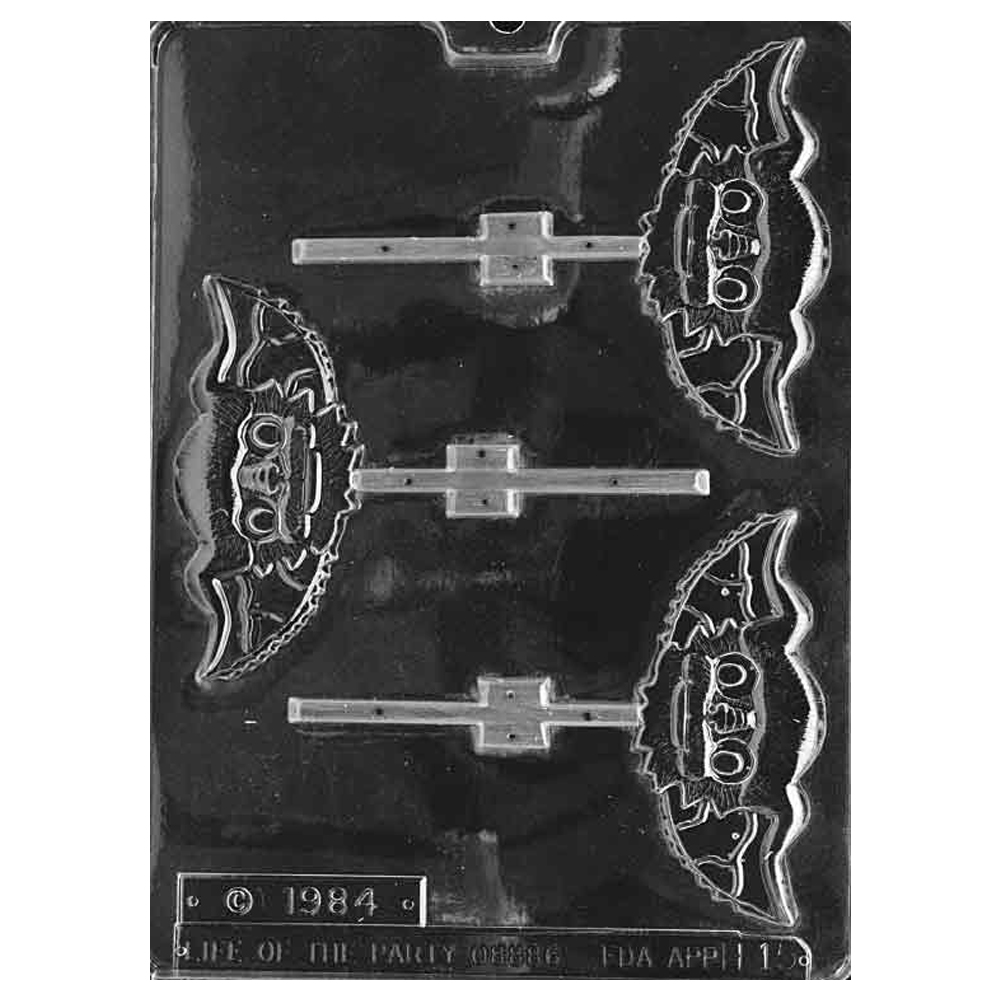 Plastic Chocolate Mold, Goblins Lollipop, 3 Cavities