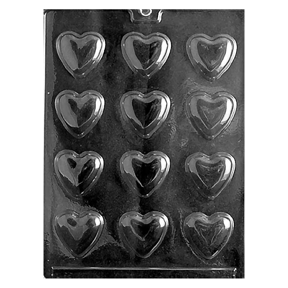 Plastic Chocolate Mold, Heart, 12 Cavities