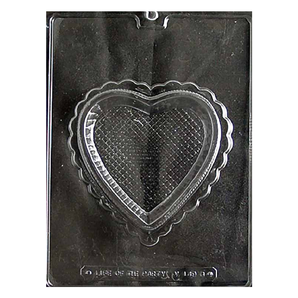 Valentine's Heart Box Bottom Only Chocolate Plastic Candy Soap Mold ECM V-663 