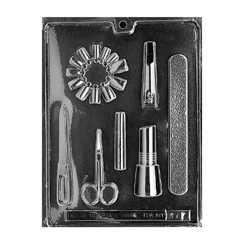 Plastic Chocolate Mold, Manicure Kit, 7 Cavities