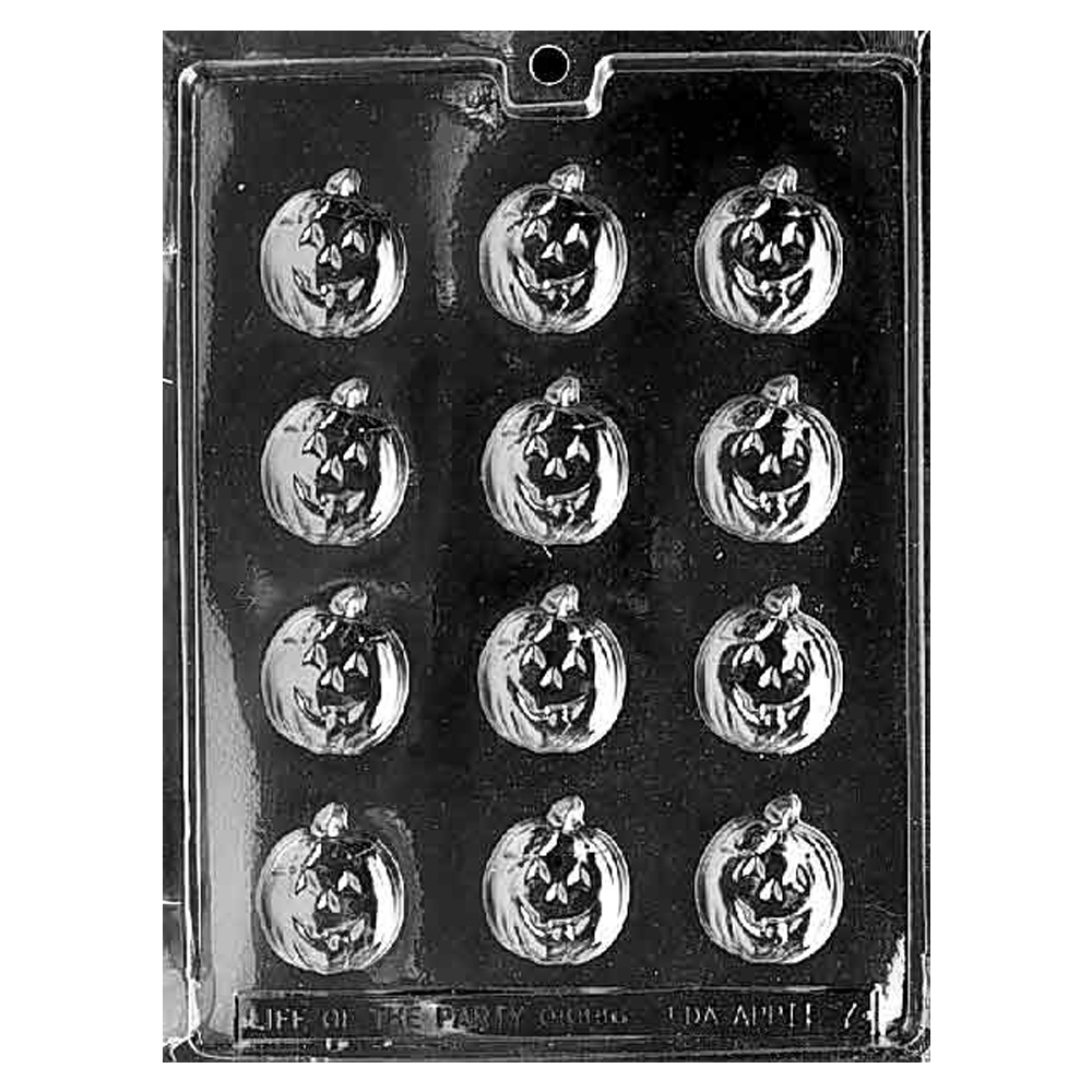 Plastic Chocolate Mold, Pumpkin Mints, 12 Cavities