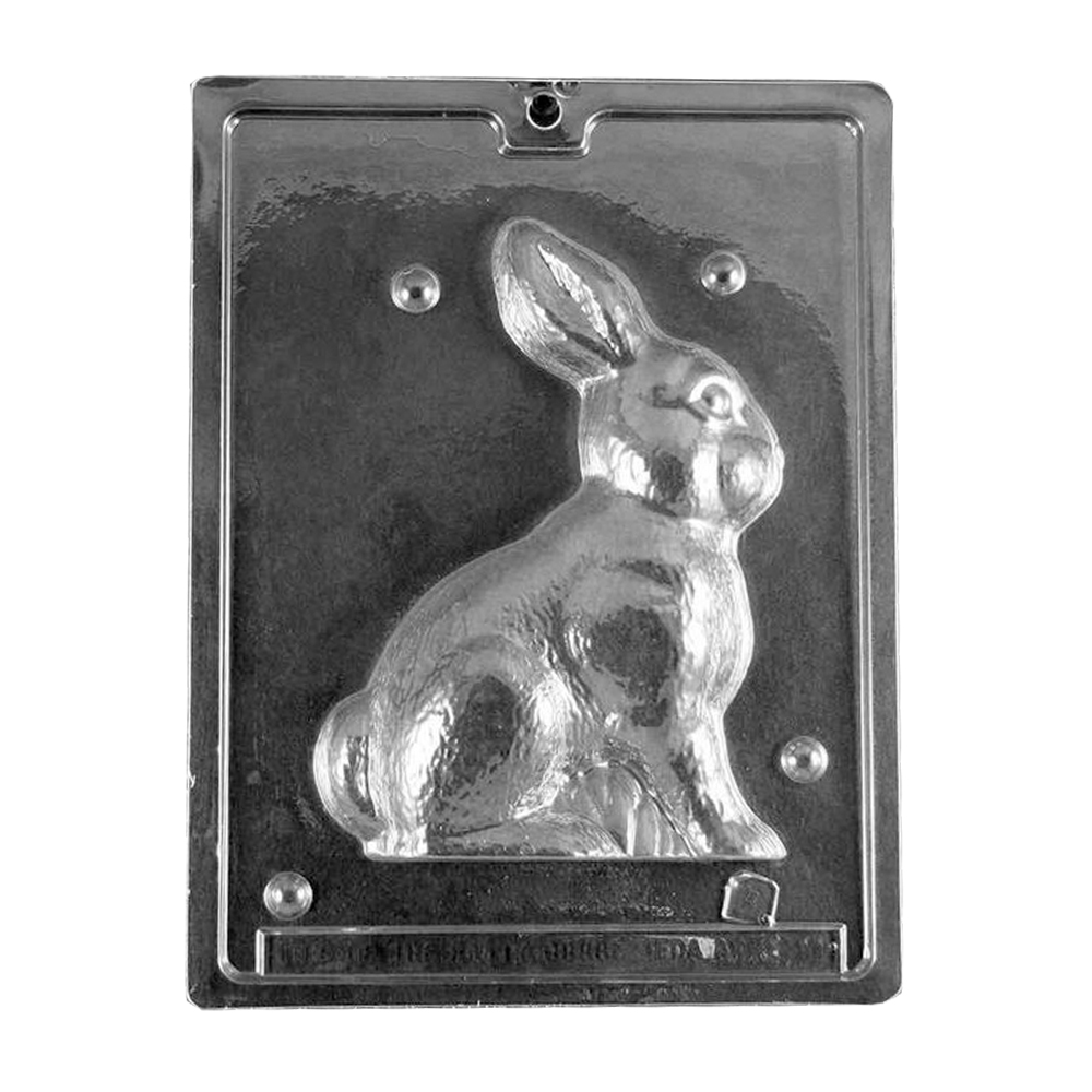 Plastic Chocolate Mold, Sitting Bunny, 1 Cavity