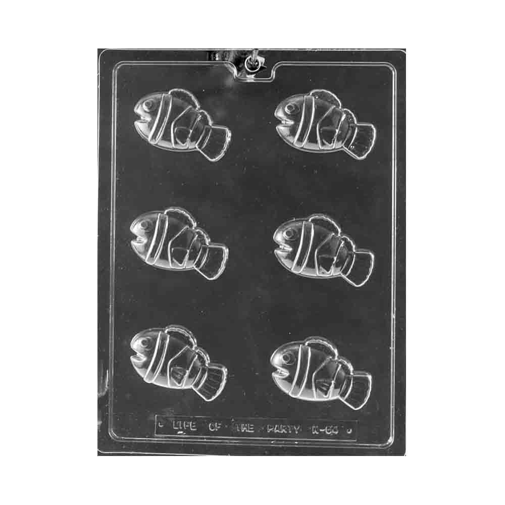 Plastic Chocolate Mold, Striped Clown Fish, 2 1/2"