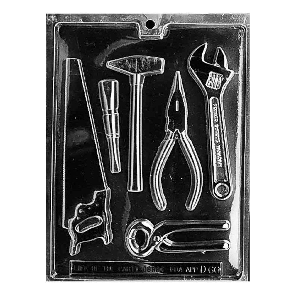 Plastic Chocolate Mold, Tool Assortment, 6 Cavities