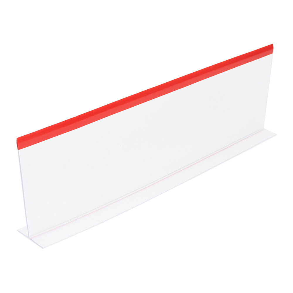 Plastic 15" Deli Case Display Divider, Clear with Red Top