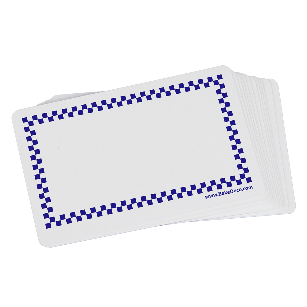 Plastic Sign Card 2-1/8" x 3-1/4" with Decorative Trim, Blue