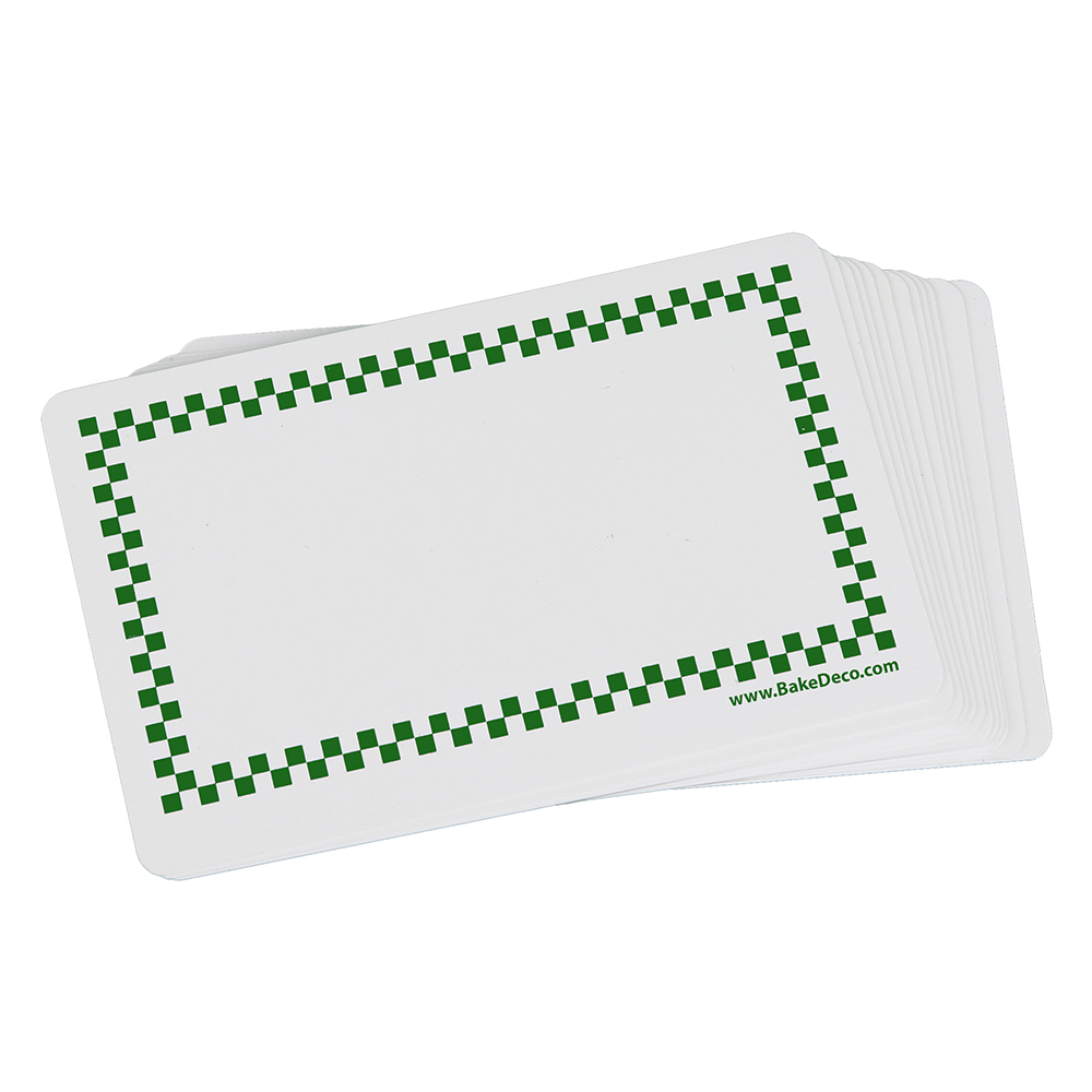 Plastic Sign Card 2-1/8" x 3-1/4" with Decorative Trim, Green