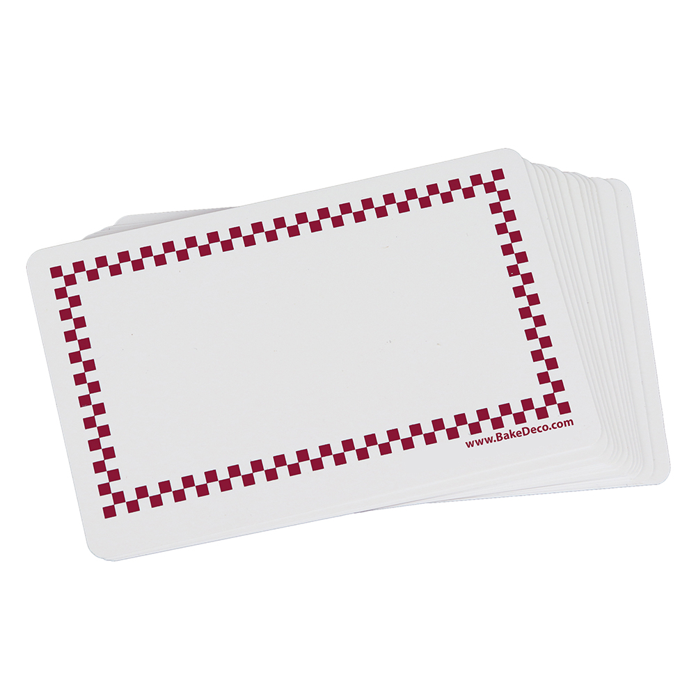 Plastic Sign Card 2-1/8" x 3-1/4" with Decorative Trim, Burgundy