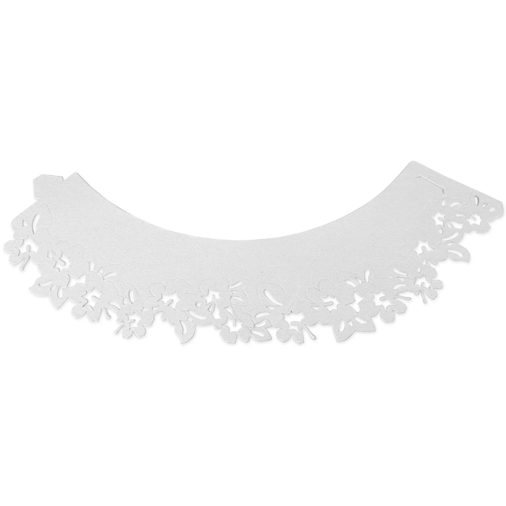 PME CW911 White Flowers Decorative Lace Cupcake Wrapper - Pack of 12