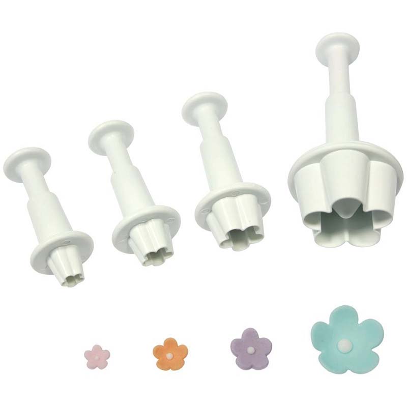 PME Plunger Cutters, Plastic, 4 Pc. Set, Flower Blossom