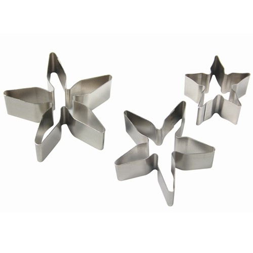 PME Rose Calyx Stainless Steel Cutters, Set of 3 Cutters