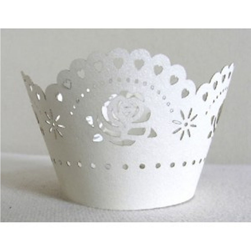 PME White Rose Cupcake Wrapper Pack of 12 Cupcake Wrappers