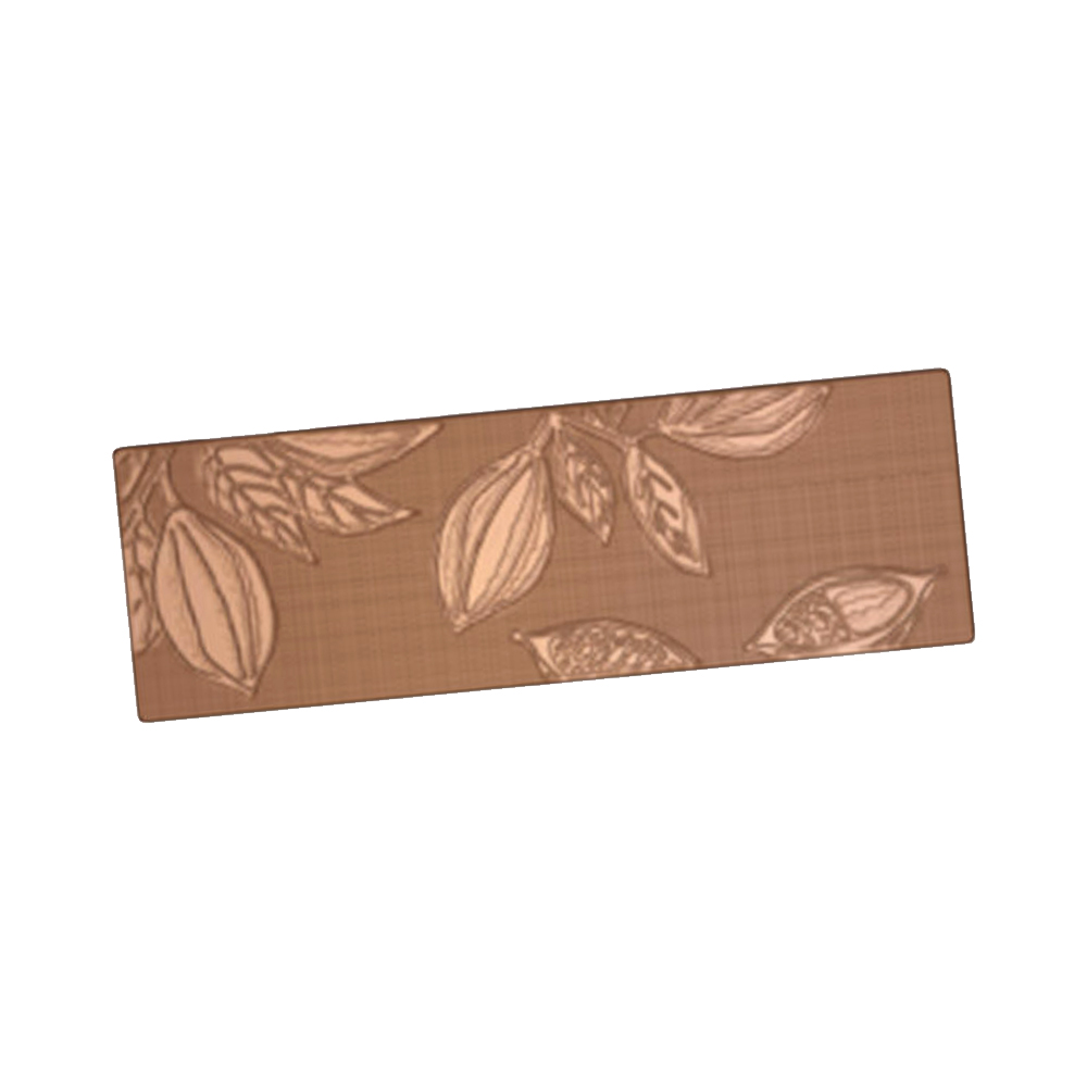 Polycarbonate Chocolate Mold, Bar with Cocoa Pods, 2 Cavities