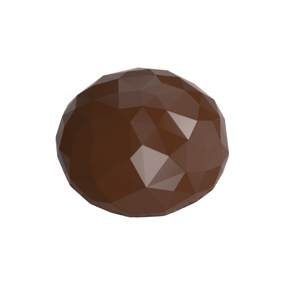 Greyas Polycarbonate Chocolate Mold, Faceted Circle by Hakan Chocolatier, 24 Cavities
