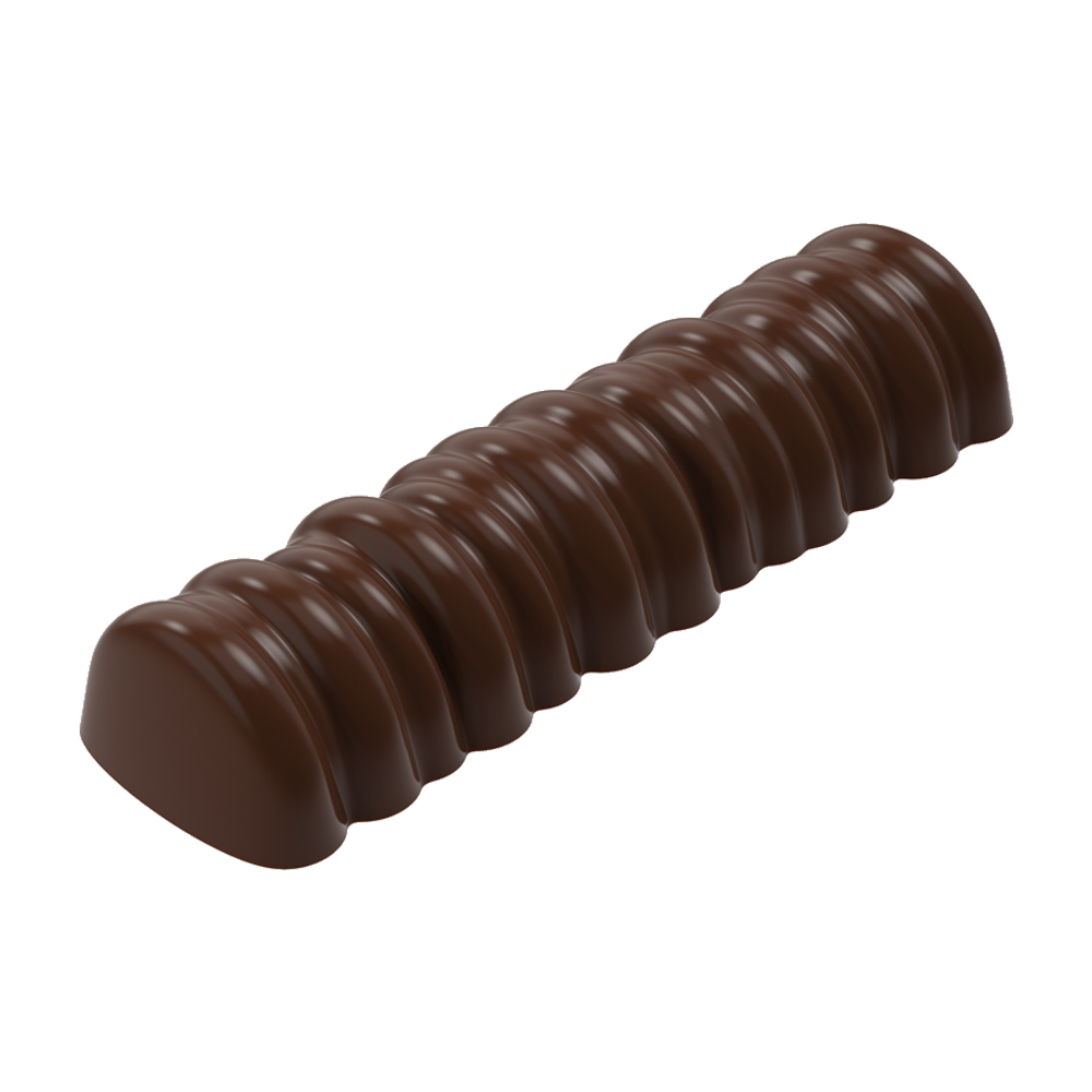 Greyas Polycarbonate Chocolate Mold, Wavy Log, 8 Cavities