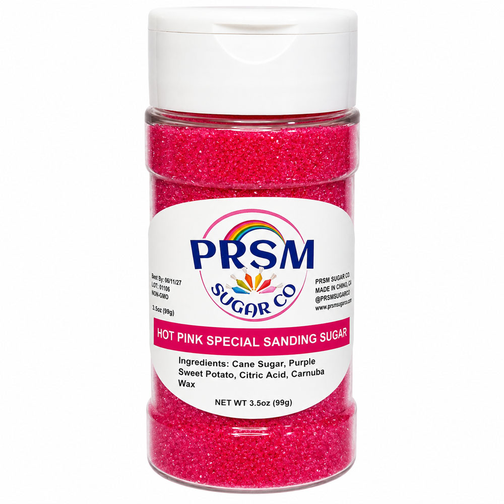 PRSM Special Natural Color Sanding Sugar, Hot Pink - 3.5 oz