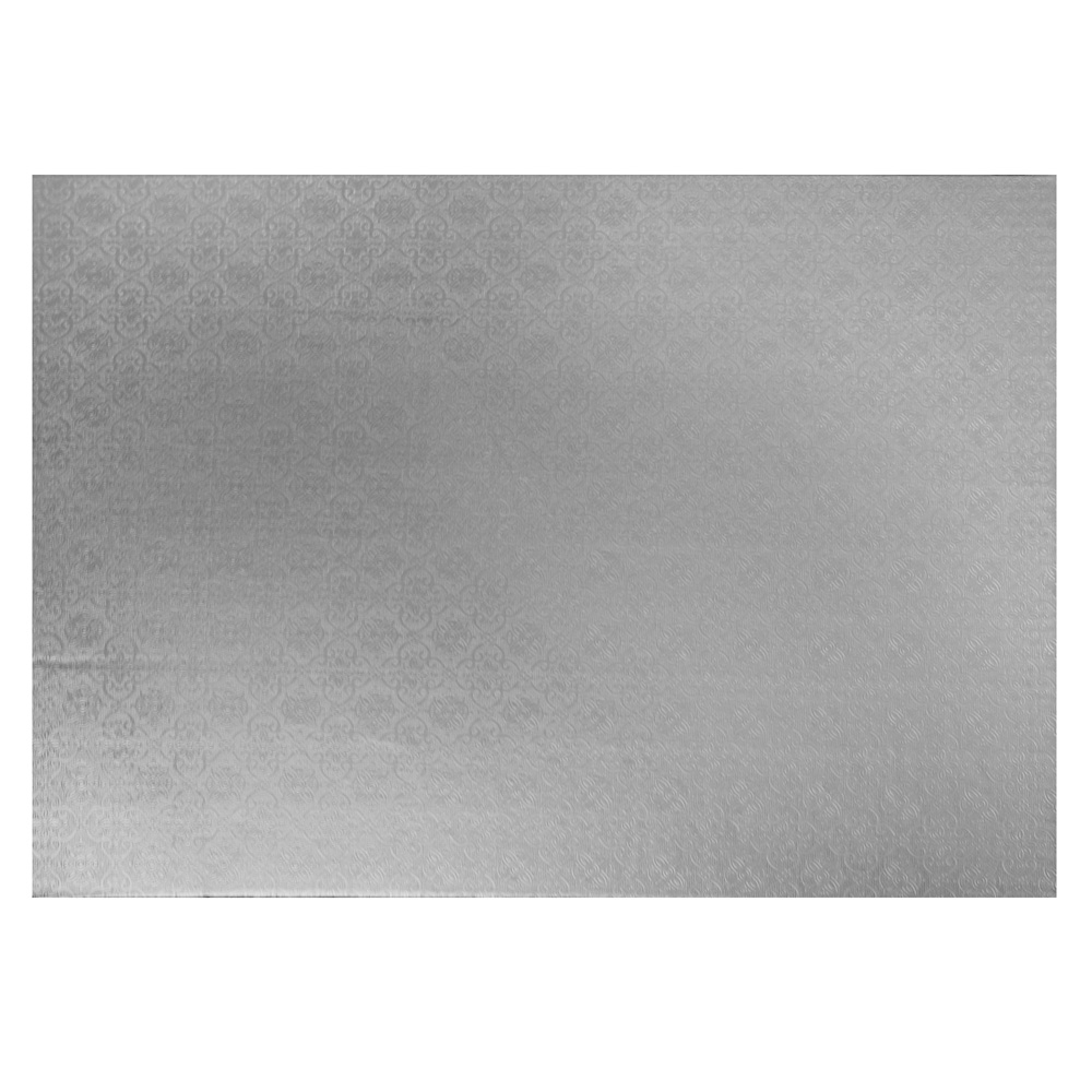 O'Creme Quarter Size Rectangular Silver Foil Cake Board, 1/4" Thick 