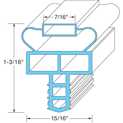 Randell OEM # IN GSK0108 / IN-GSK0108 / INGSK0108, Magnetic Door Gasket - 25 3/4" x 27 1/2"