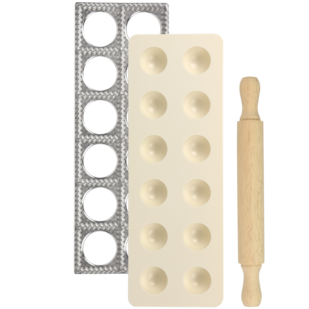 Ravioli Maker, Makes Twelve 2" Squares with Rolling Pin