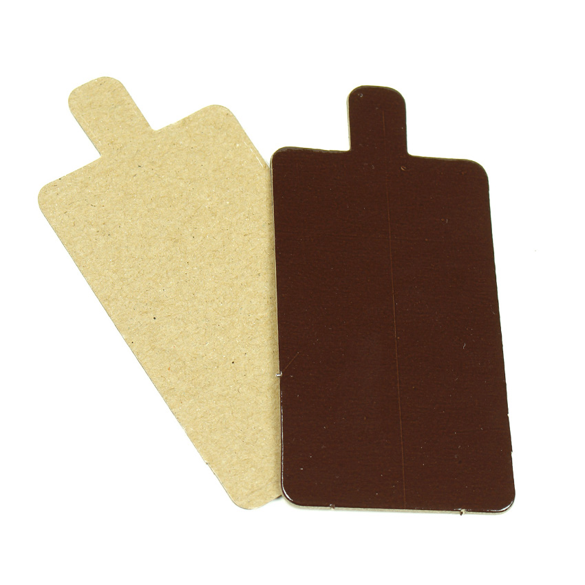 Rectangle Double Sided Mono Board with Tab, Chocolate / Praline, 2.2" x 3.75" - Case of 200