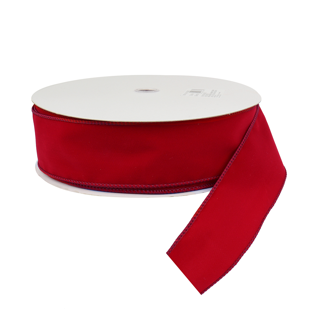 Red Velvet Wired Ribbon, 2-1/2", 50 Yards