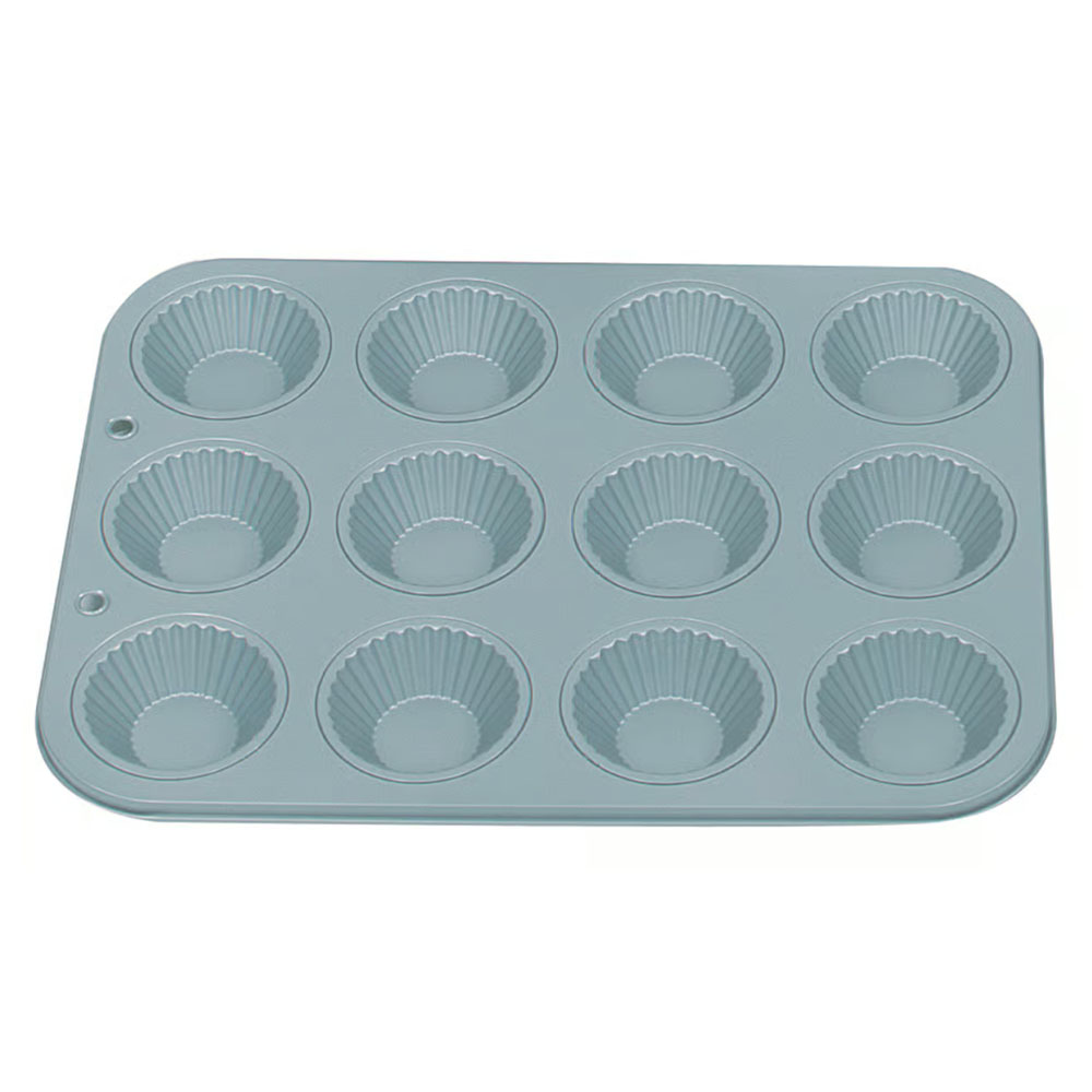Fox Run Ribbed Tinned Steel Mini Tart Pan, 1/4 cup, 12 Cavities