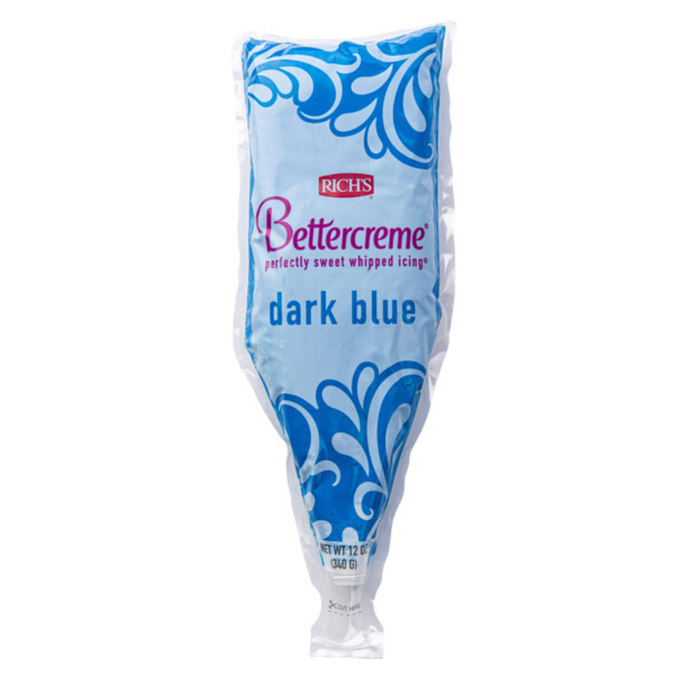 Rich's Bettercreme Dark Blue Icing, 12 oz. - Pack of 3
