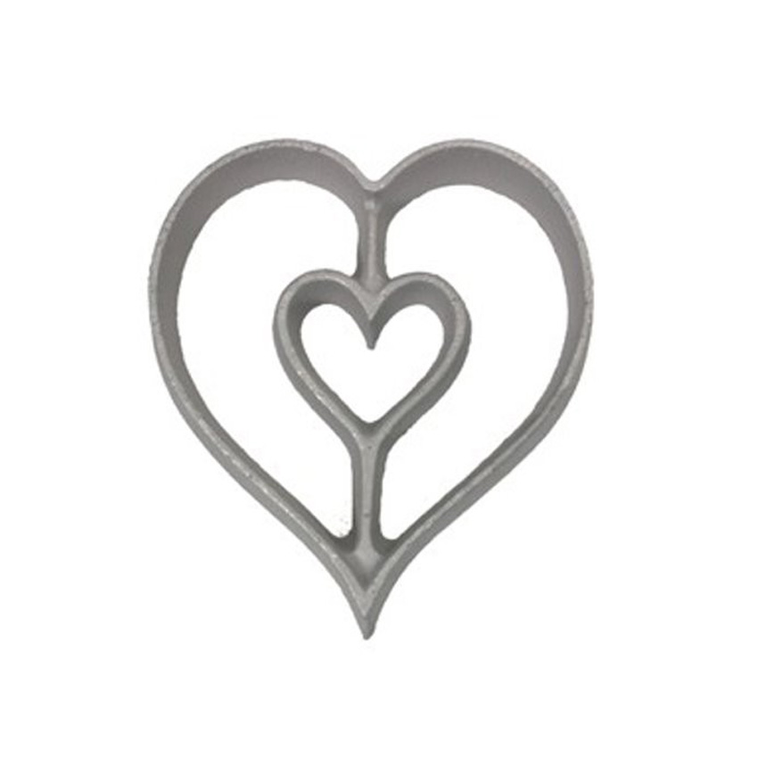 O'Creme Rosette-Iron Mold, Cast Aluminum, Heart Shape