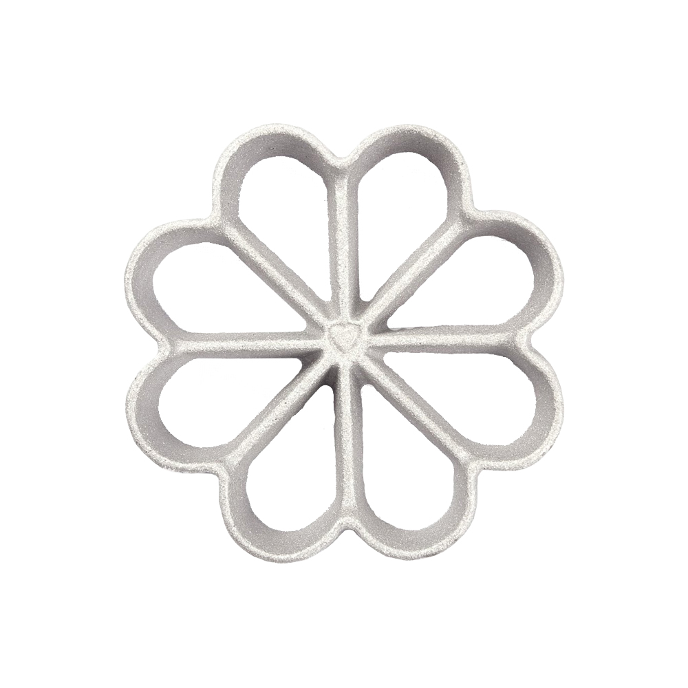 O'Creme Rosette-Iron Mold, Cast Aluminum, Small 8 Petal Floral Shape