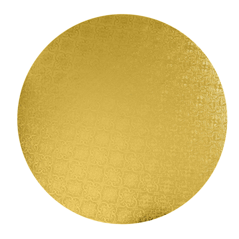 O'Creme Round Gold Cake Drum Board, 12" x 1/4" High, Pack of 10