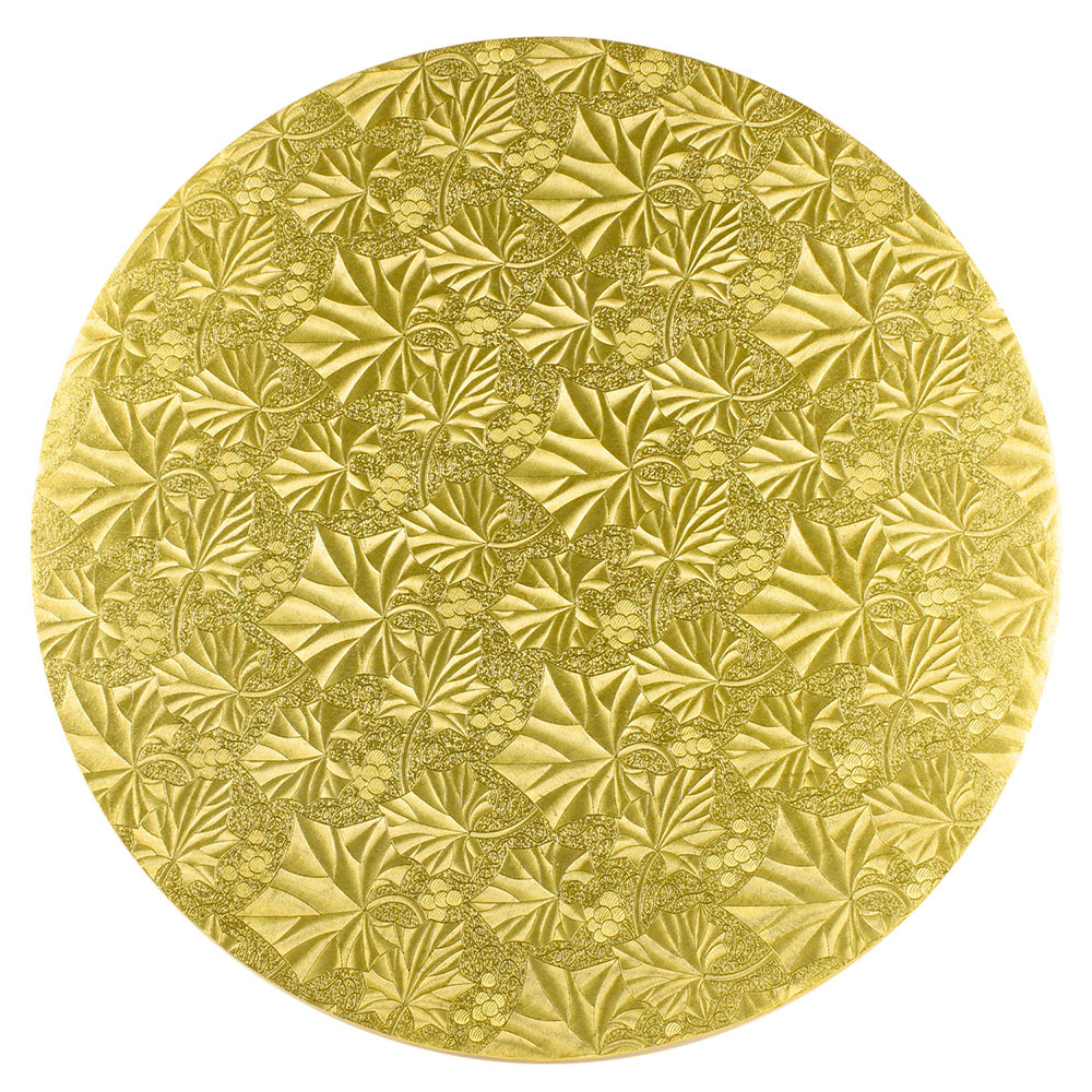 Round Gold Foil Cake Board, 14" x 1/4" High, Pack of 12 