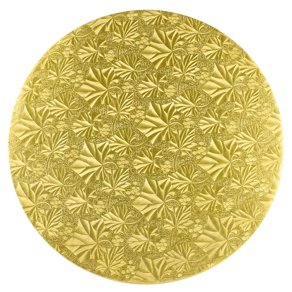 Round Gold Foil Cake Board, 12" x 1/4" High, Pack of 12