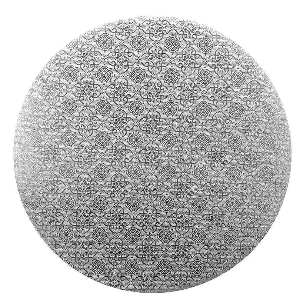 O'Creme Round Silver Cake Board, 18" x 1/4" High, Pack of 10
