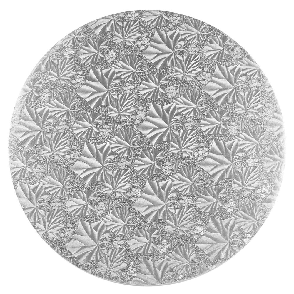 Round Silver Foil Cake Board, 12" x 1/4" High, Pack of 12 