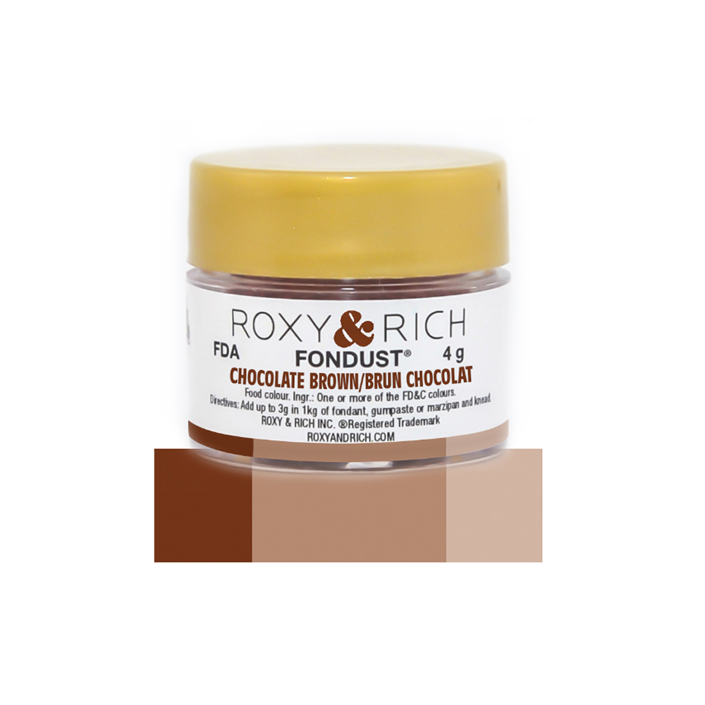 Roxy & Rich Chocolate Brown Fondust, 4 Grams 