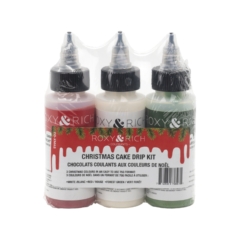 Roxy & Rich Christmas Cake Drip Kit, Set of 3