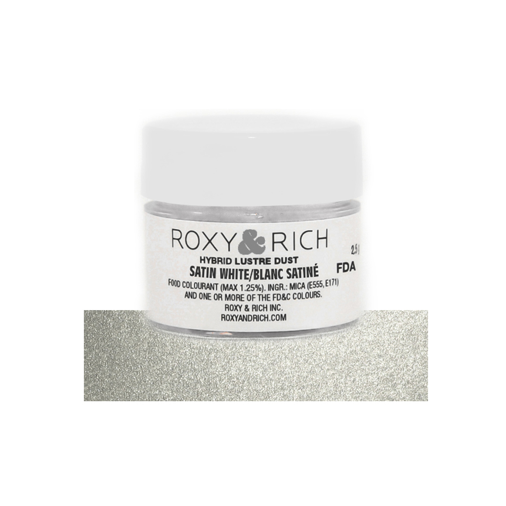 Roxy & Rich Satin White Hybrid Luster Dust, 2.5 Grams