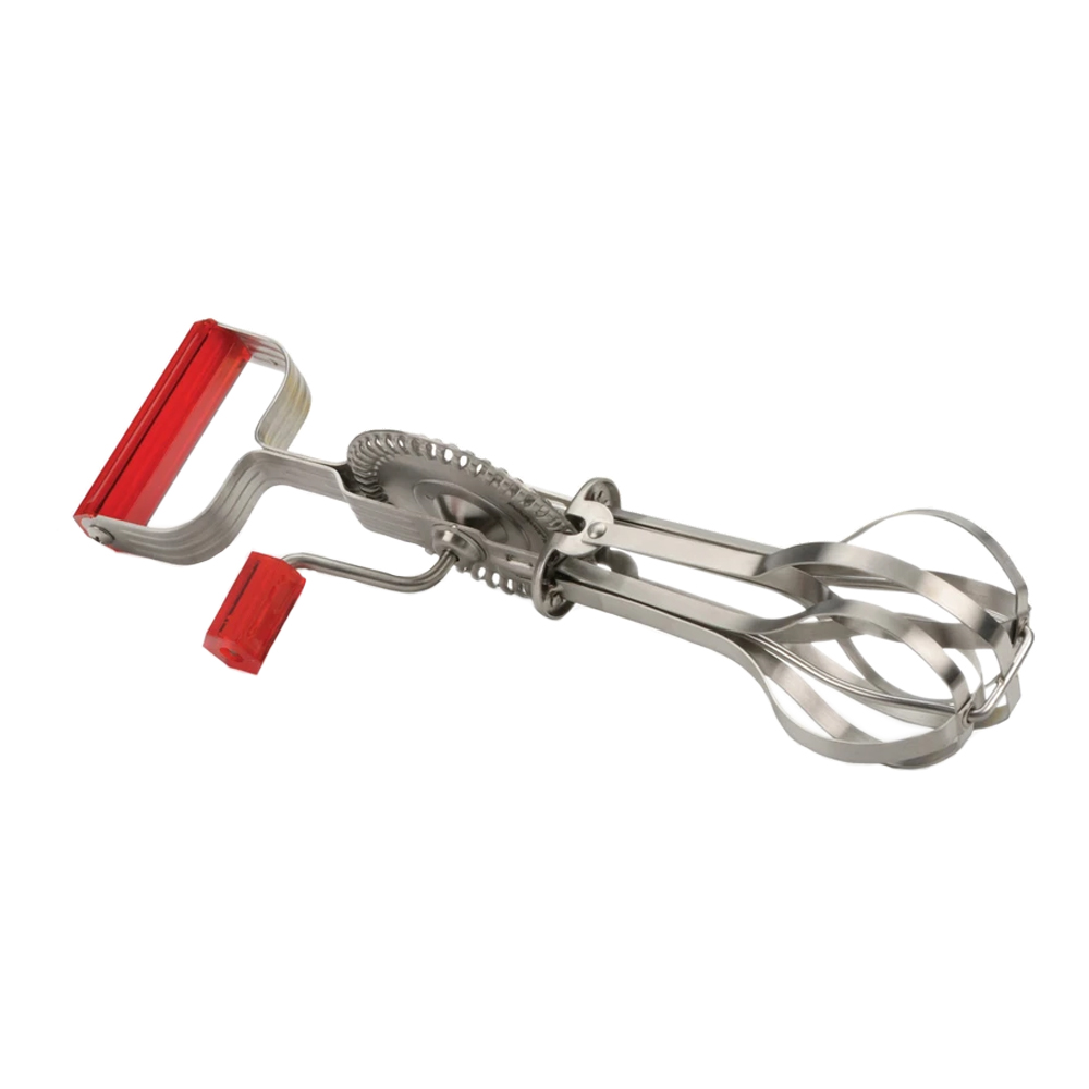 RSVP International Antique Hand Crank Egg Beater, Red