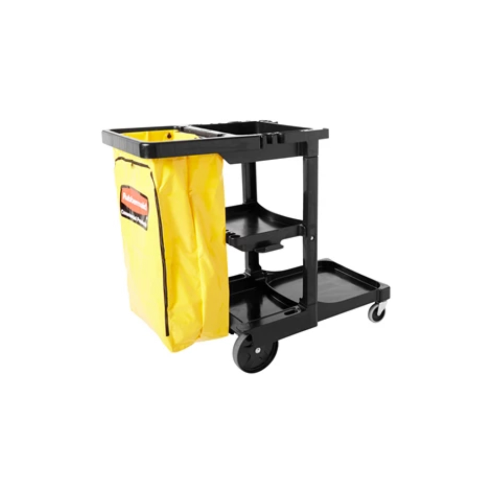 Rubbermaid Black Janitorial Cleaning Cart