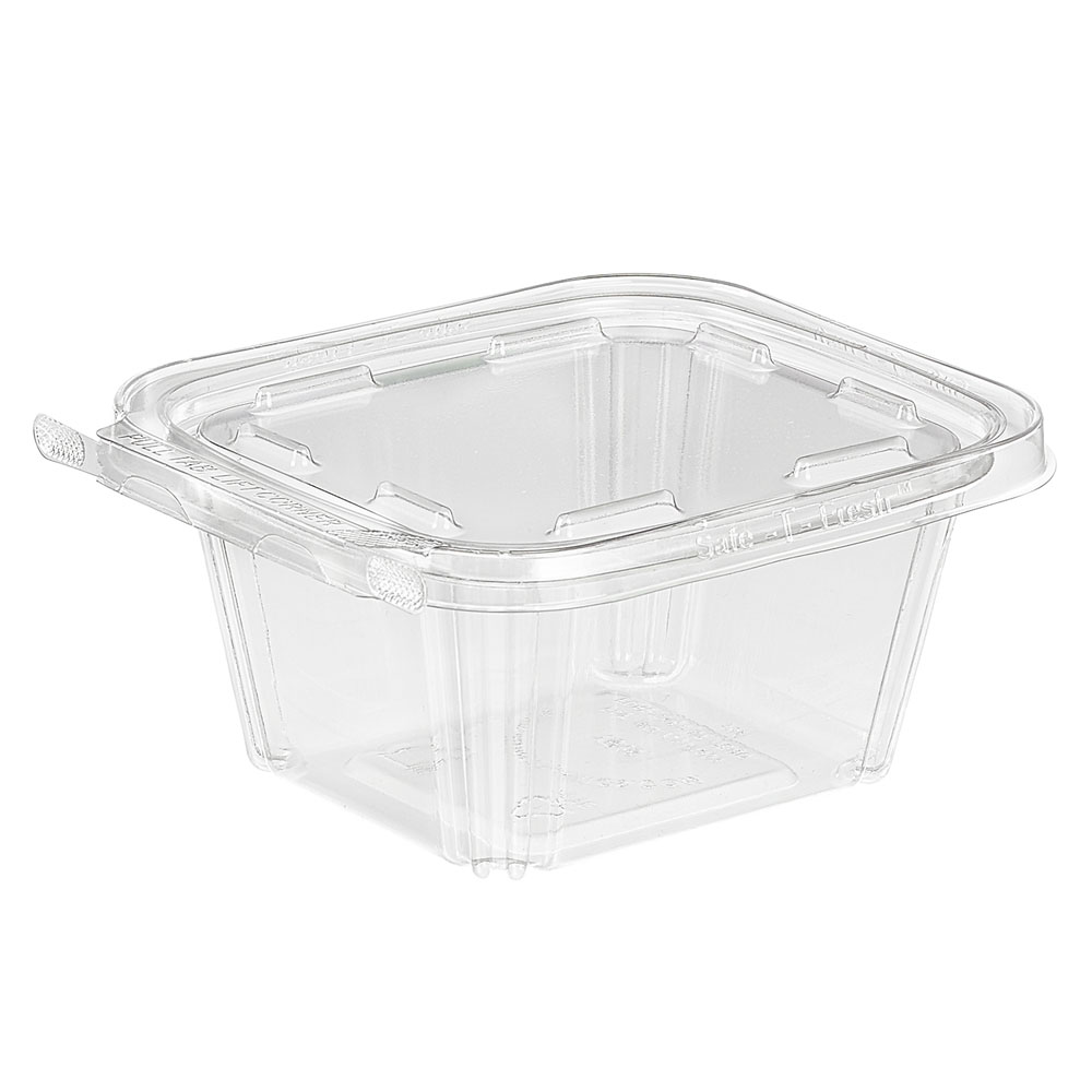 Clear Plastic Hinged Lid Container 4-7/8" x 5-3/4" x 2-5/8" - Case of 240