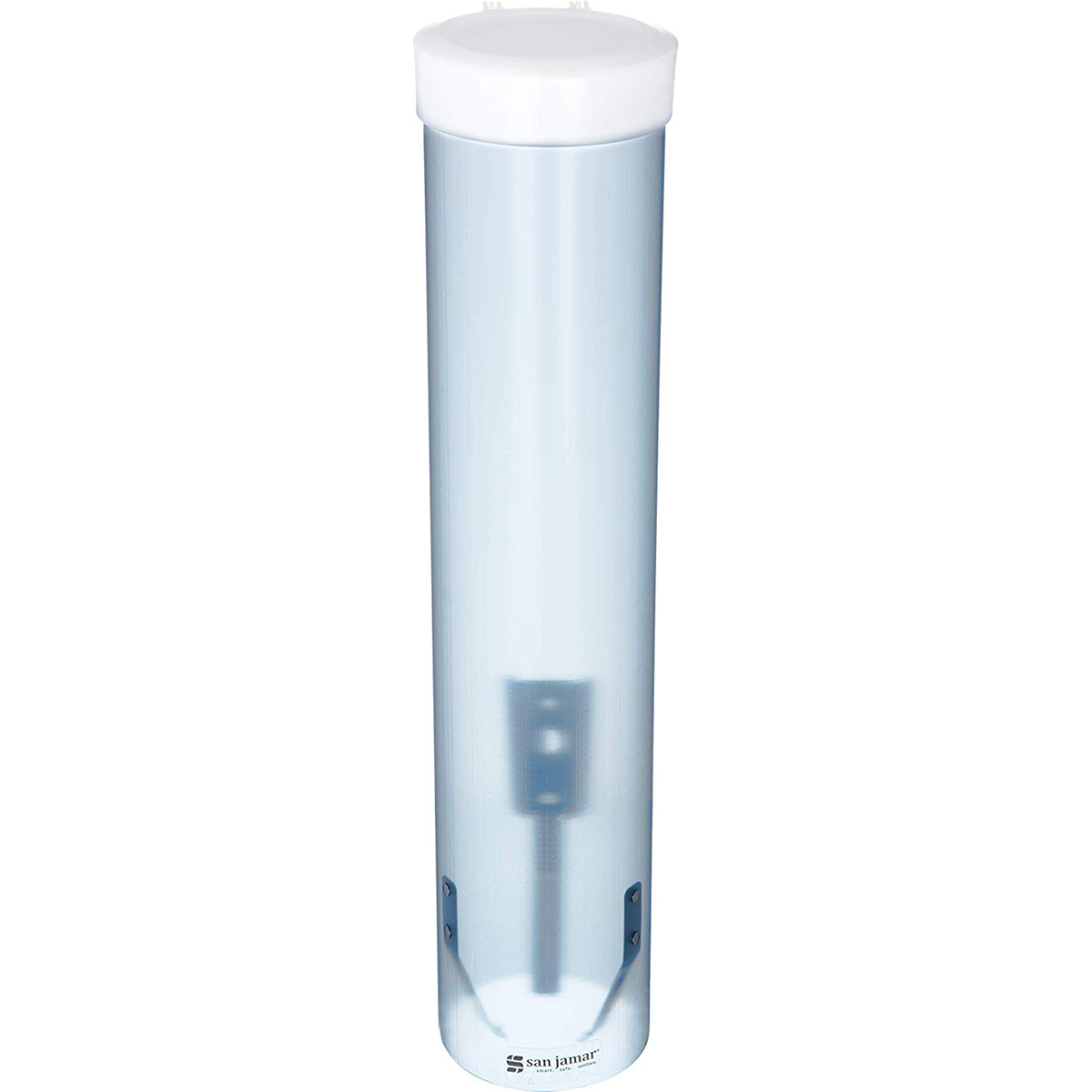 San Jamar C3165FBL Pull Type Cup Dispenser, Fits 4 to 10 oz Cone and Flat Bottom Cups, 16" Tube Length, Frosted Blue