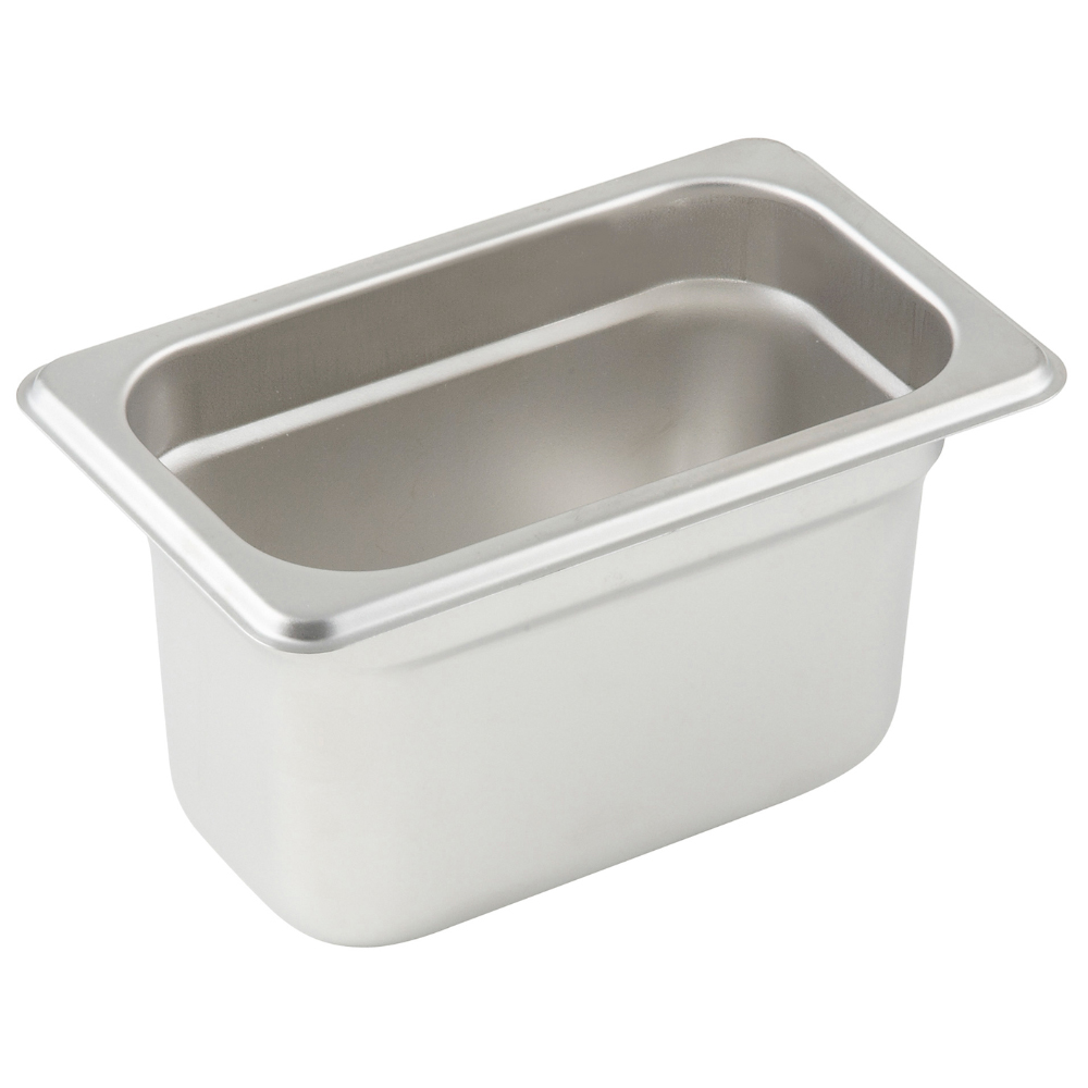 Sapphire Ninth Size Stainless Steel Steam Table Pan, 4" Deep