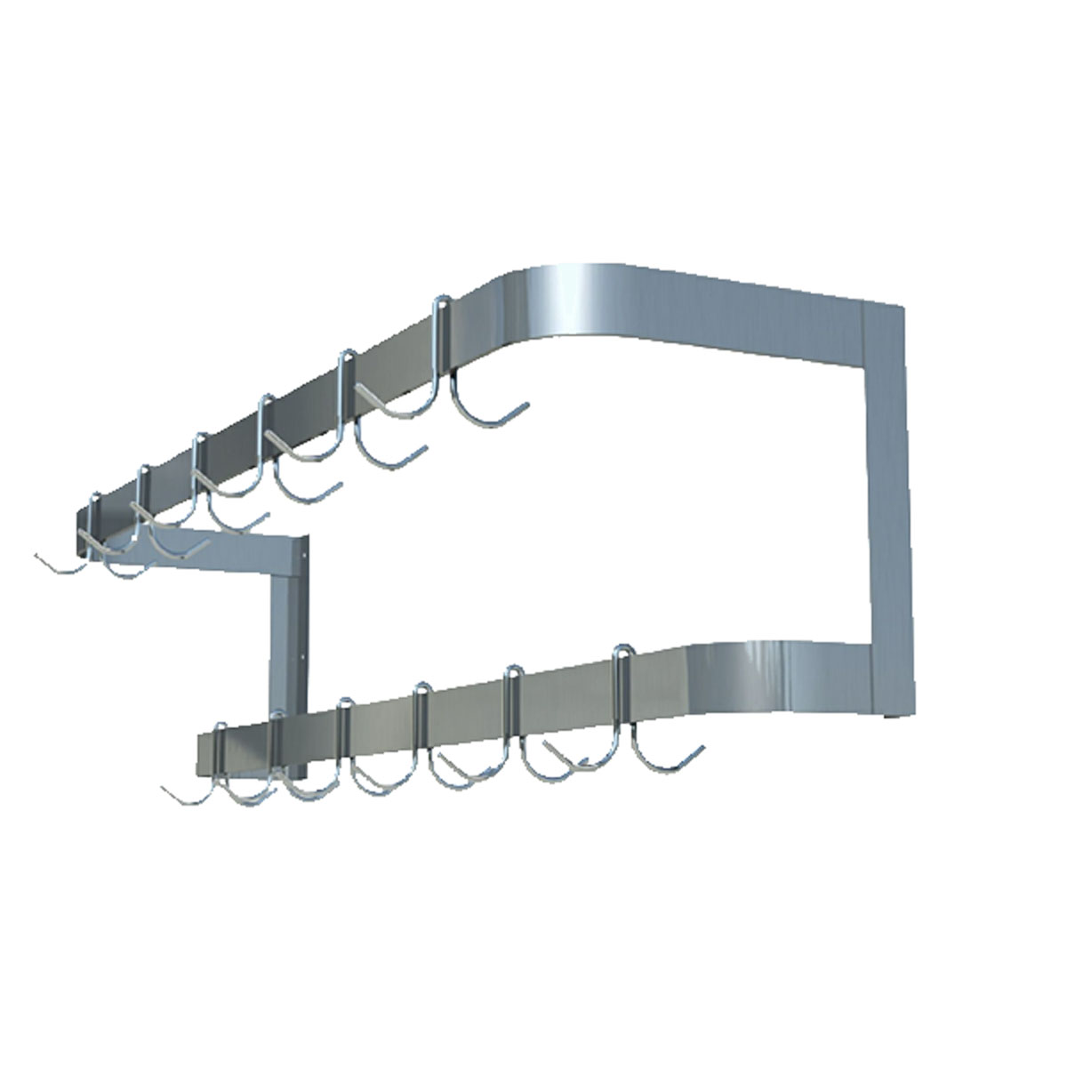 Sapphire SM-WR36 Wall Mounted Double Bar Pot Rack 36"