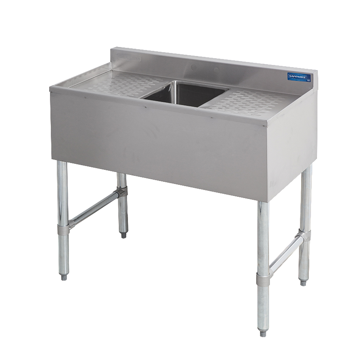 Sapphire SMBS-1D One Compartment Underbar Sink Unit with Two Drainboards