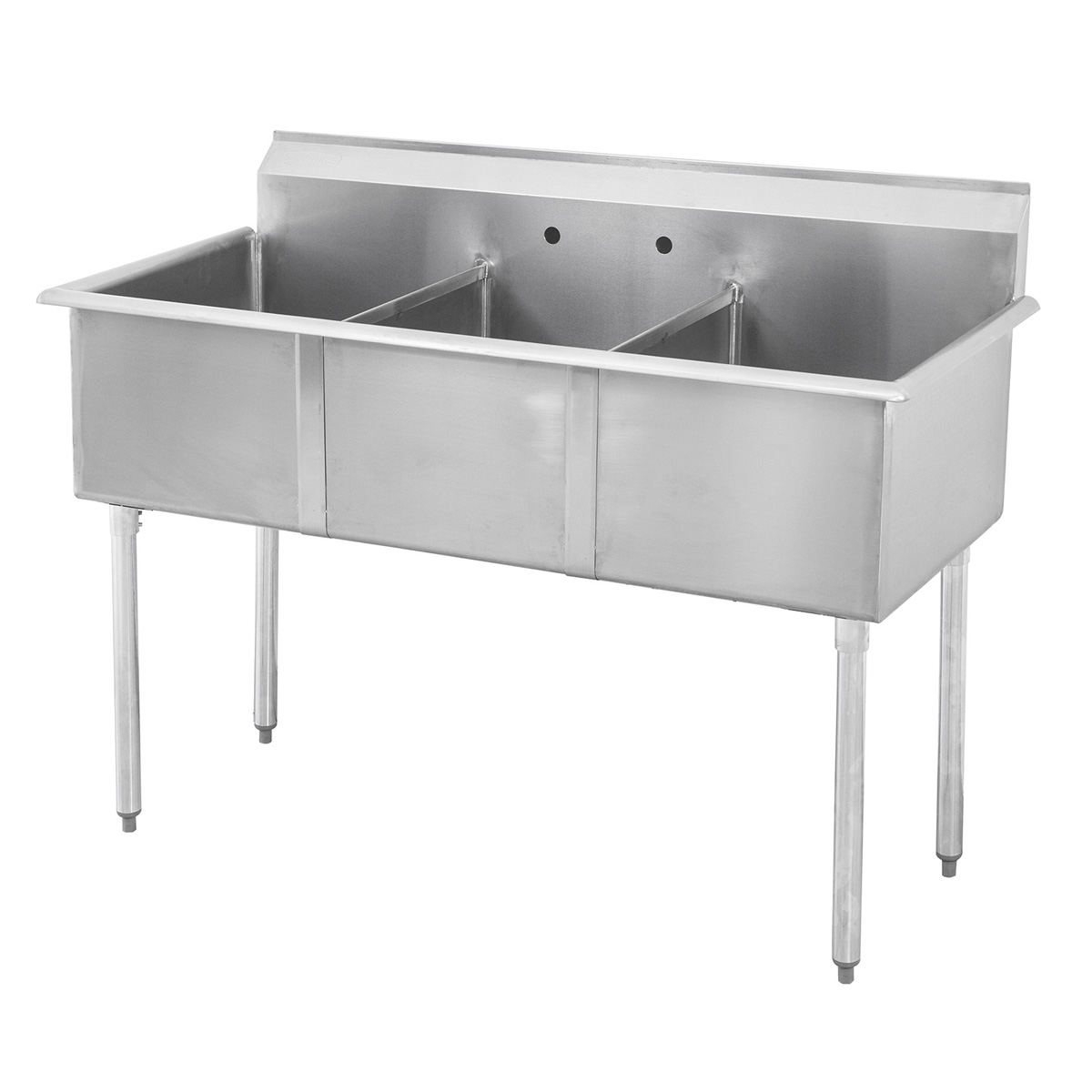 Sapphire SMSQ1214-3 Three Compartment Stainless Steel Budget Sink, 36"W x 17-1/2"D