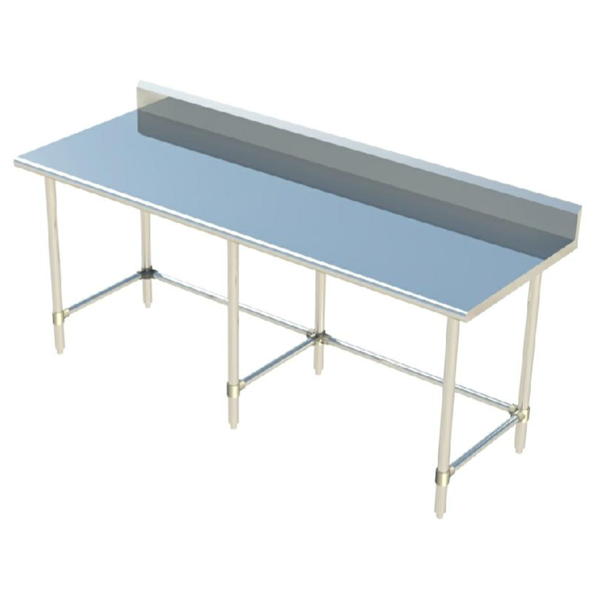 Sapphire SMTOB-2496S Stainless Steel Top Work Table with Backsplash; 96"W x 24"D