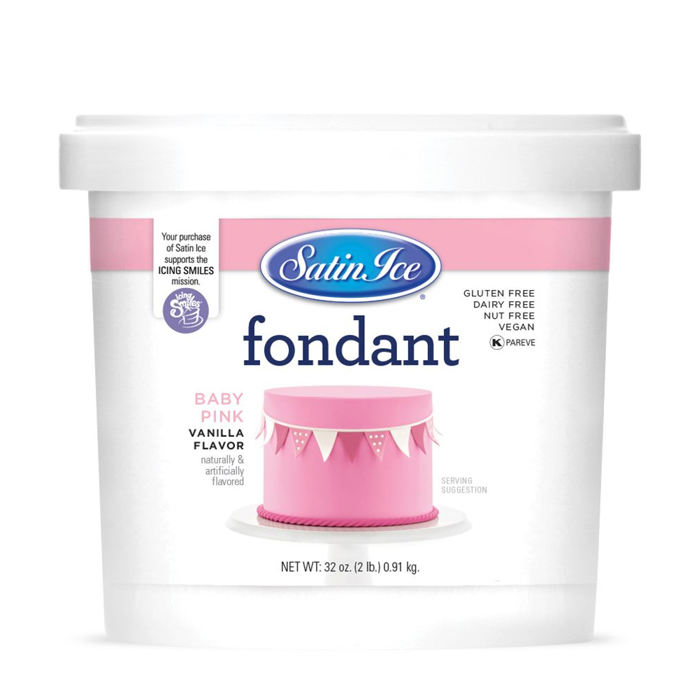 Satin Ice Baby Pink Vanilla Fondant, 2 Lbs