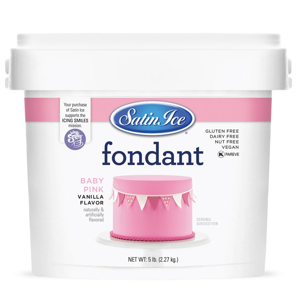 Satin Ice Baby Pink Vanilla Fondant, 5 Lbs