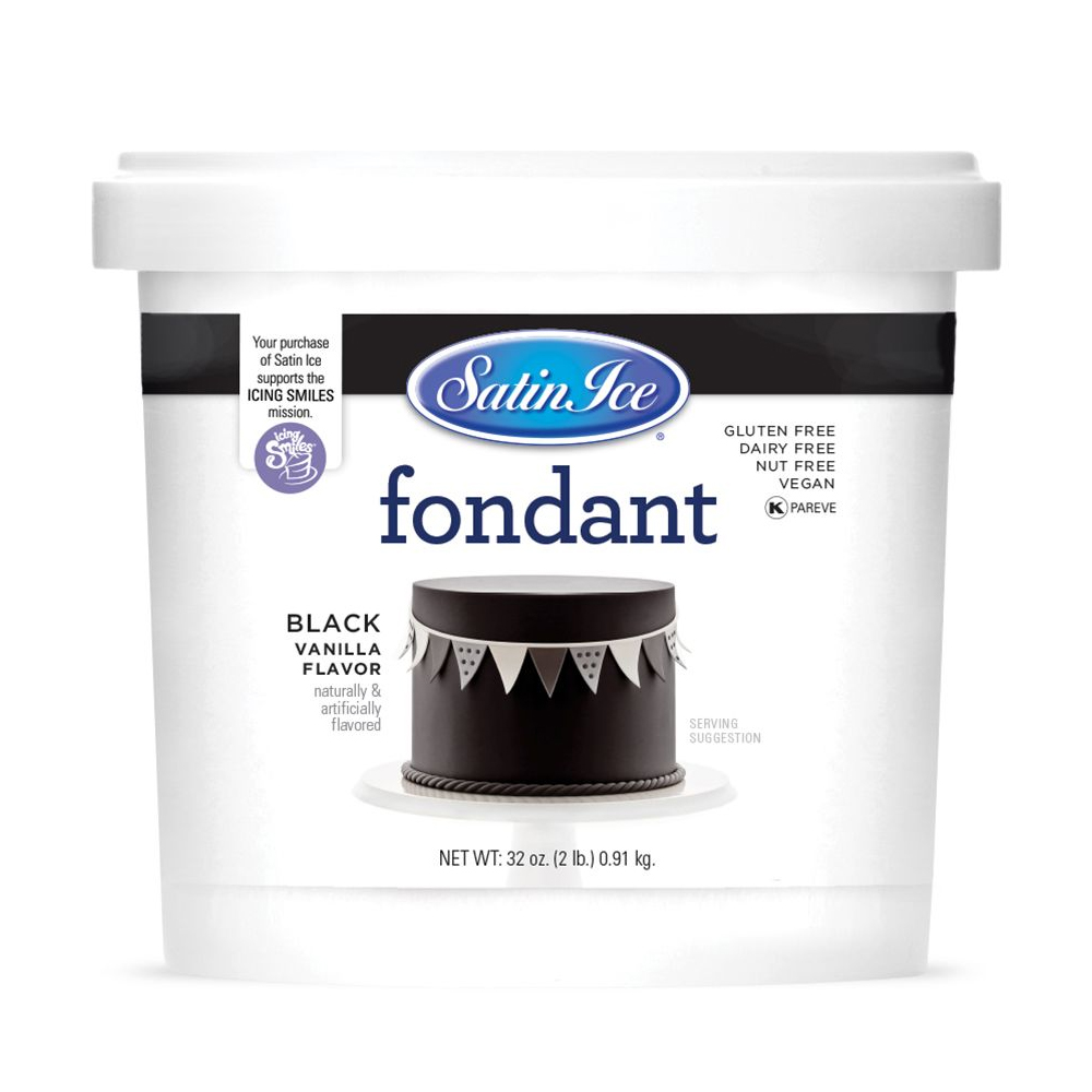 Satin Ice Black Vanilla Fondant, 2 Lbs